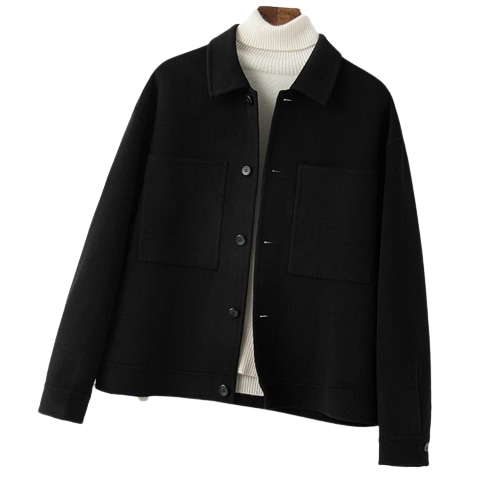 ウールリバーシブルカシミヤコートメンズ秋冬カジュアルラシャコート