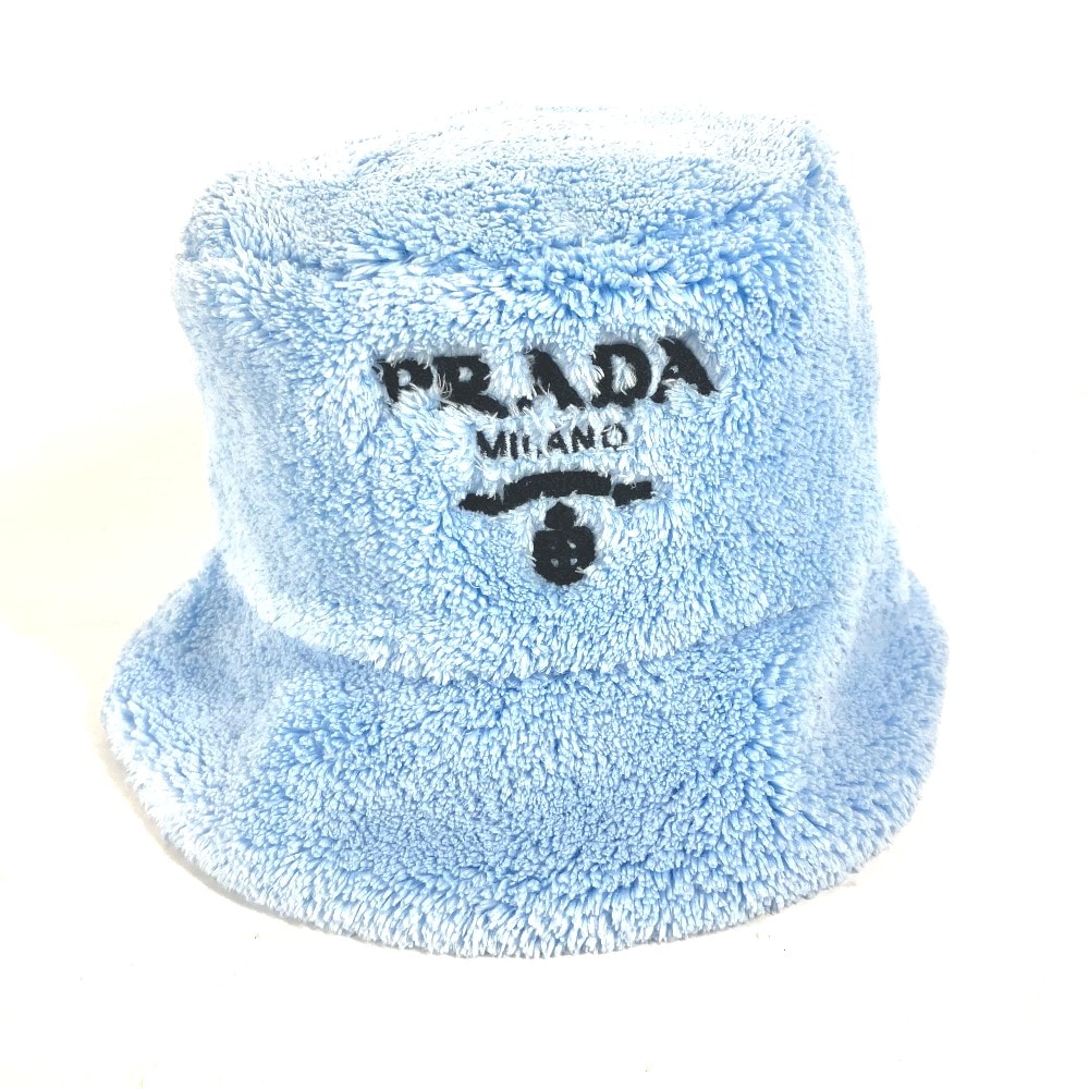 ハット 1HC137 ロゴ ファー バケットハット 帽子 パイル ポリエステル ブルー