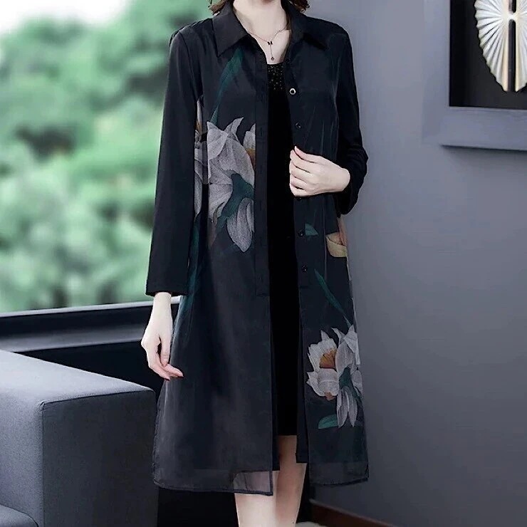 アウター　ジャケット ロングカーディガン　カーディガン　アウターレディース ロングコート　コートレディース 春アウター　秋アウター　薄手　羽織り　日よけ 七分袖 レースカーディガン レース刺繍　韓国