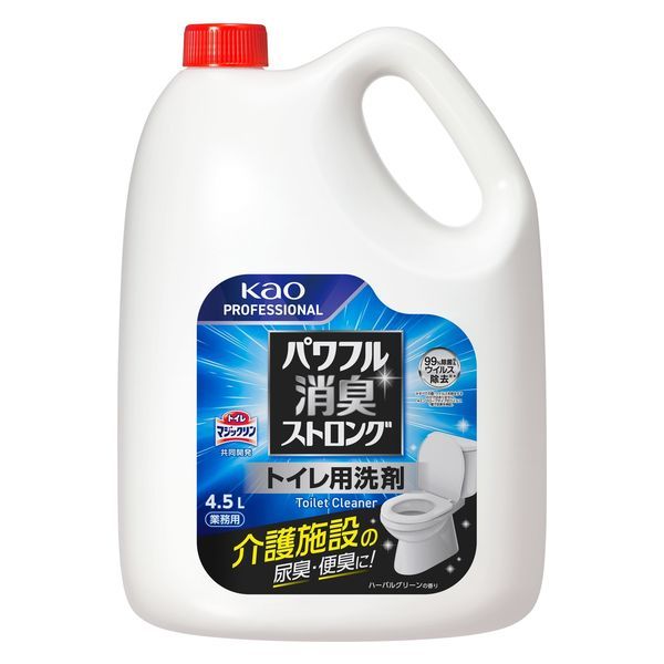 （まとめ買い）パワフル消臭 トイレ用洗剤 4.5L ハーバルグリーンの香り 業務用詰め替え 447180 [x3]