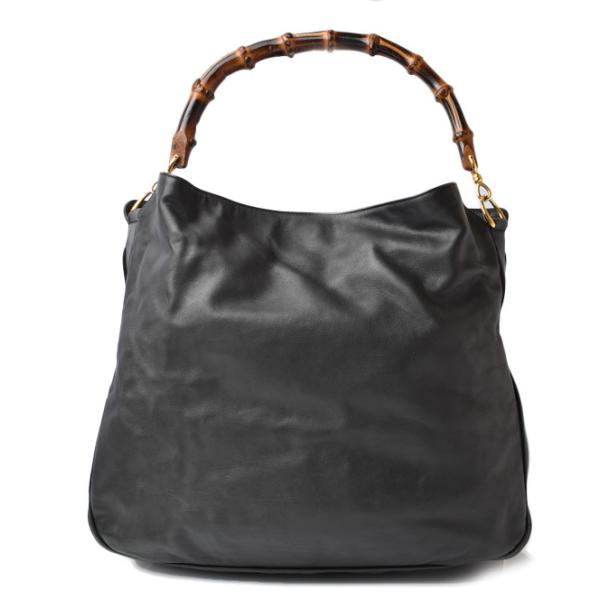 ハンドバッグ/ショルダーバッグ GUCCI ヴィンテージ 2wayバッグ バンブー/レザー ブラック