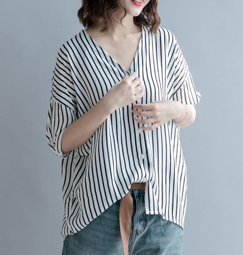 トップス デート モテアイテム シャツ ブラウス 七分袖 Vネック スキッパー 可愛い きれいめ 上品 おしゃれ かっこいい 可愛い ラブリー キュート ガーリー クール モード系 セクシー
