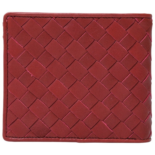 良品工房 良品工房 日本製編込み二つ折財布 レッド J17-232RE