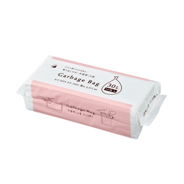 （まとめ） ジャパックスコンパクトタイプゴミ袋 半透明 30L CS38 1パック（50枚） (×10セット)