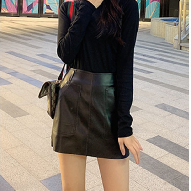 レディース ボトムス スカート ミニ丈 体型カバー 秋 春 夏 ブラック 大人 大人女子