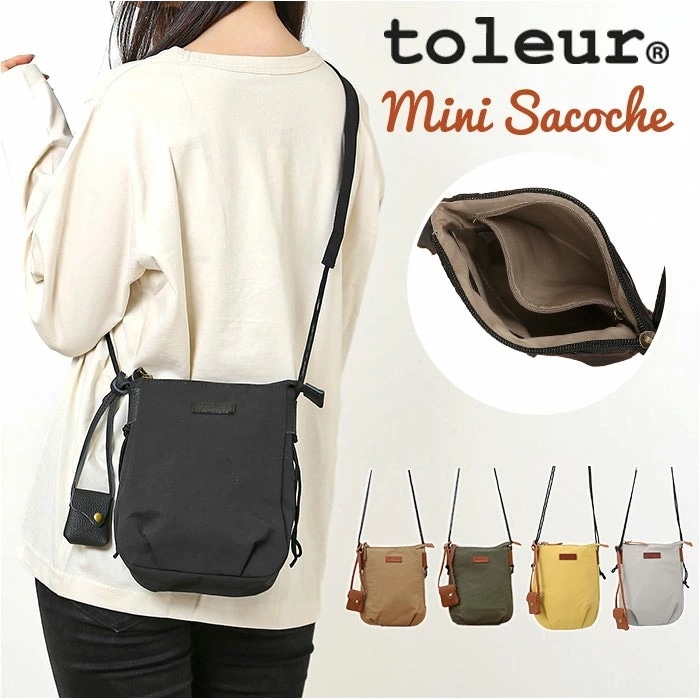 サコッシュ レディース 通販 ミニサコッシュ ショルダーバッグ ポシェット スマホポーチ toleur 11891 ブランド トーラ コットンナイロン 斜めがけ 斜め掛け ショルダーバック バッグ バ 5,013円