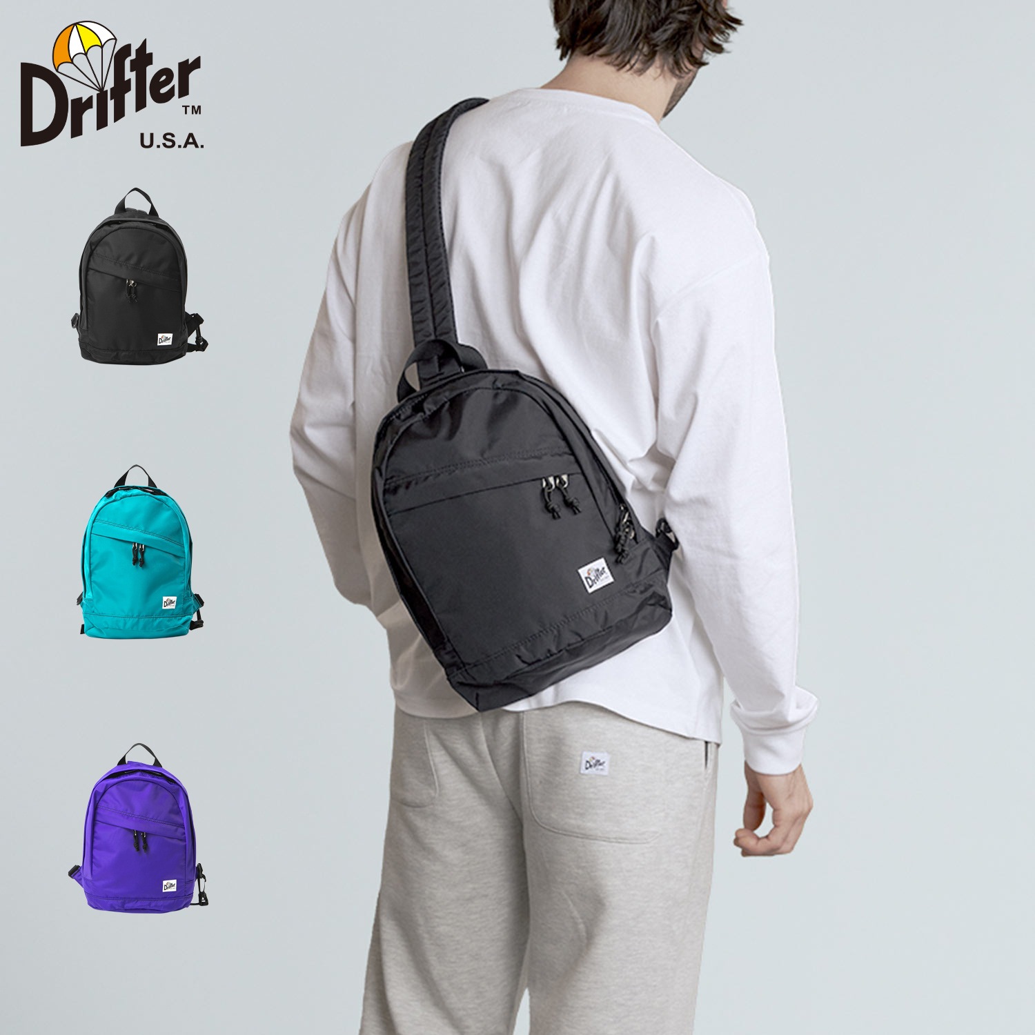 スリングバッグ ワンショルダー メンズ レディース 斜めがけ 大人 軽量 通学 FINDRAY ブラック ブルー パープル 黒 DFV1580