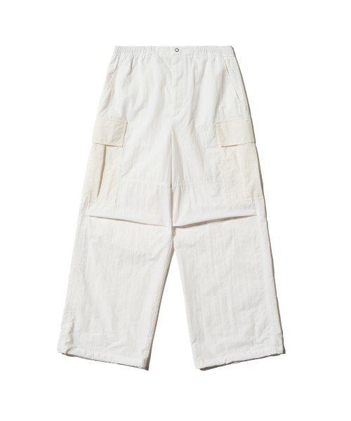 Spin logo nylon colored cargo pants - WHITE