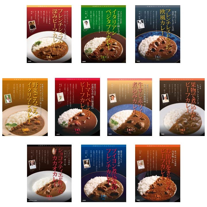 ベル食品工業 レトルトカレー 銘店監修 カレー 詰め合わせ 10種類 10食 バラエティーセット レストラン シェフ監修 【アレンジレシピ1枚付き】 6,658円