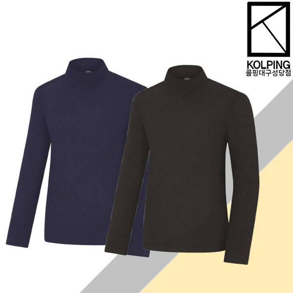 男性用冬暖かく居心地の良い素材起毛タートルネックTシャツKFT4581Mミミア