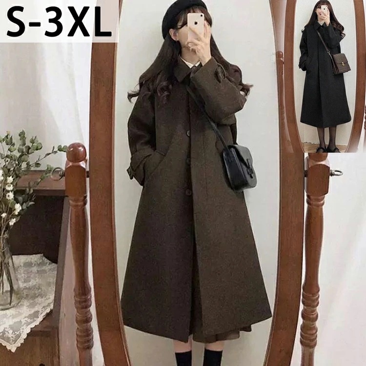 チェスターコート レディース 冬 大きいサイズ ロング丈 厚手 シンプル 黒 体型カバー オシャレ お出かけ S M L XL 2XL 3XL 5,169円