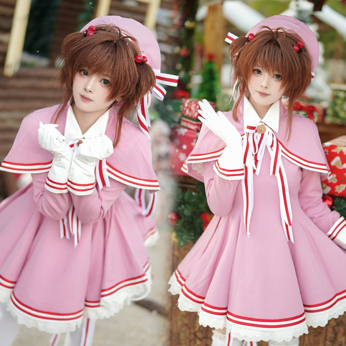 [2026 新作]HOLOUNCOSER カードキャプターさくら クリアカード編 木之本桜 コスプレ バトルコスチューム 衣装 フルセット C服 仮装 ハロウィン アニメ