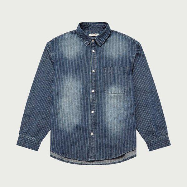 10540-020-823-10-295男性ルーズフィットストライプデニムシャツジャケット(-dj)