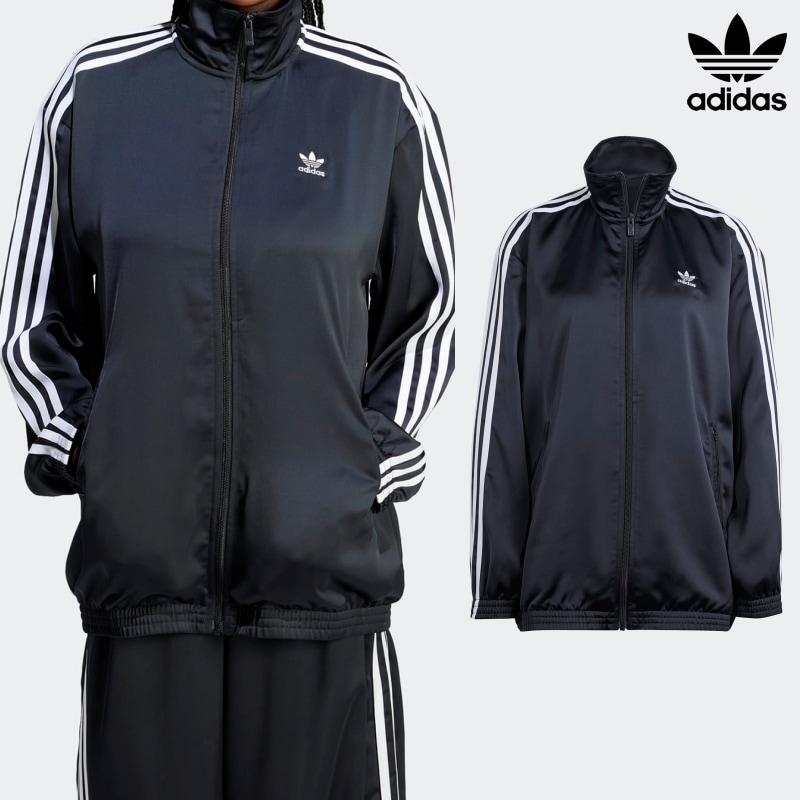 [ADIDAS] アディダス サテン トラックトップ / BLACK