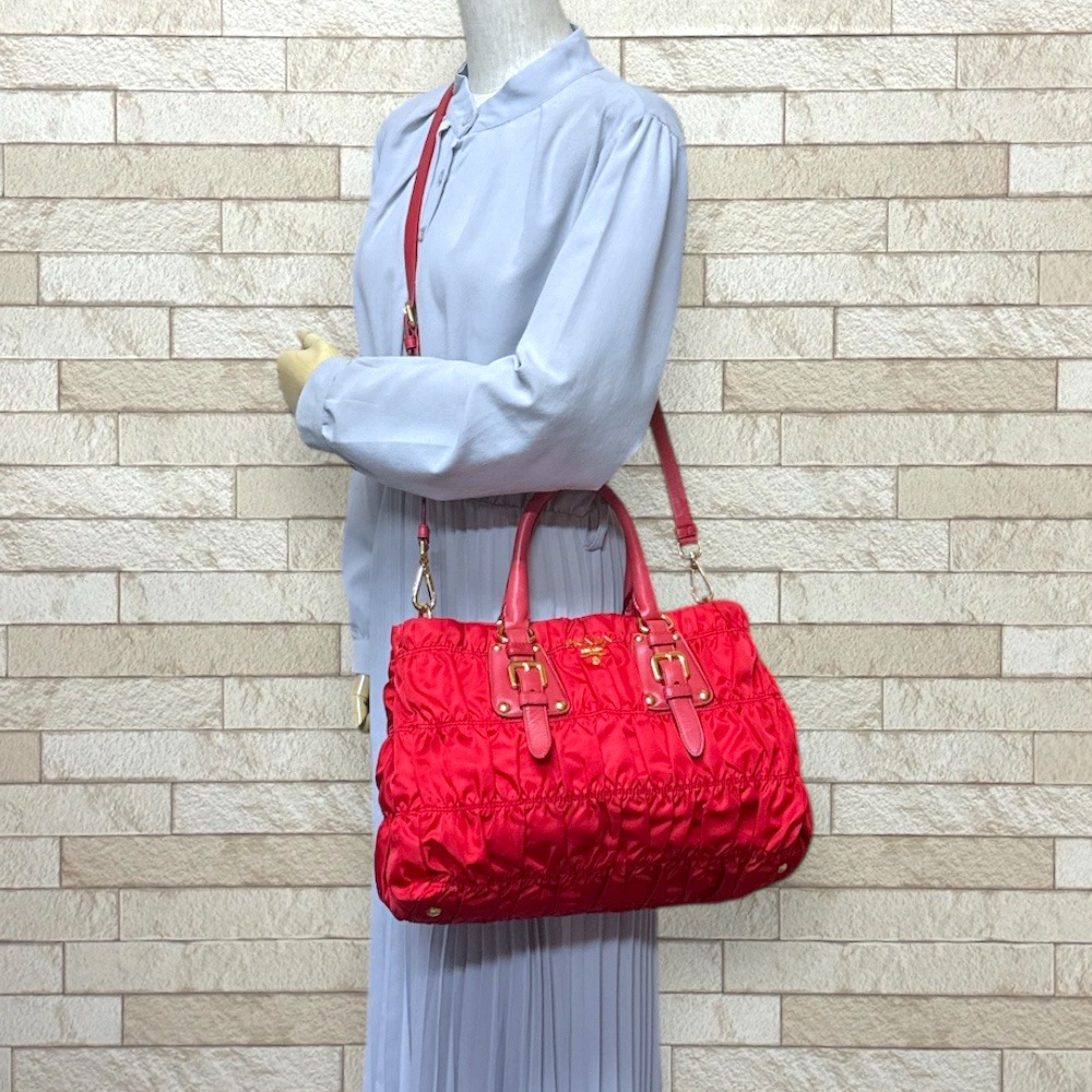 プラダ ショルダーバッグ ナイロン BN2346 レッド PRADA 中古