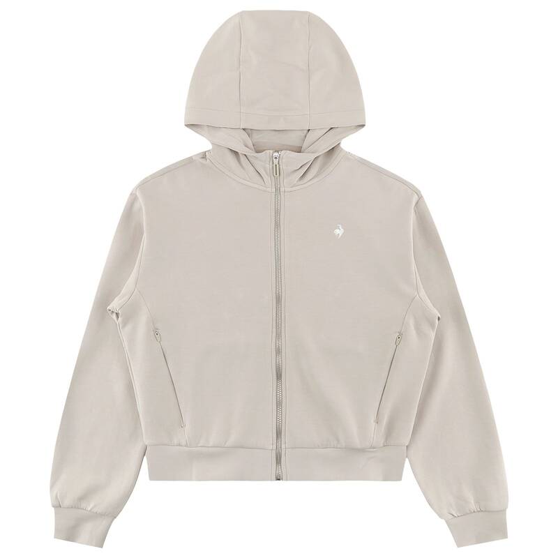 ルコック レディース ダブルテンション2.0 ルーズフィット セミクロップ フード付きジップアップ QR122OFT11BEG