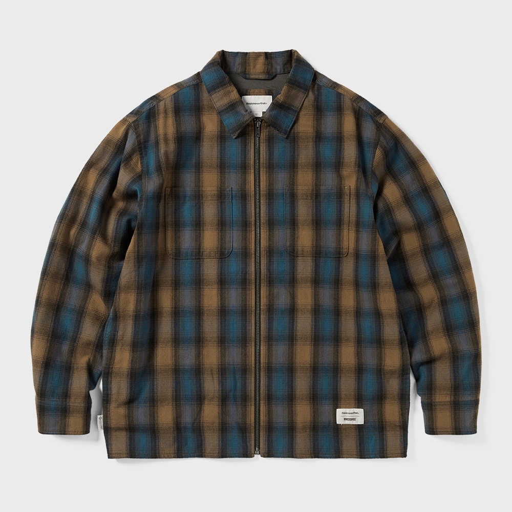 ディス・イズ・ネヴァー・ザット・ゴアテックスウィンドストッパーシャギーチェックシャツブルー