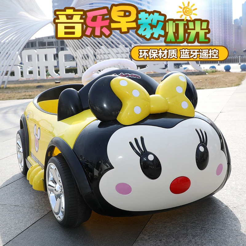 供給新しい漫画の子供用電気自動車音楽早期教育ベイビー4輪駆動電気自動車