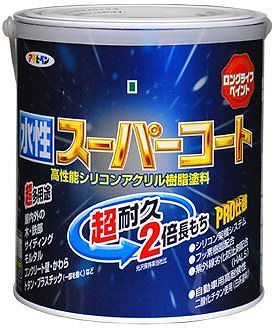 （まとめ買い）ペンキ 水性スーパーコート 水性多用途 青 1.6L [x3缶セット]