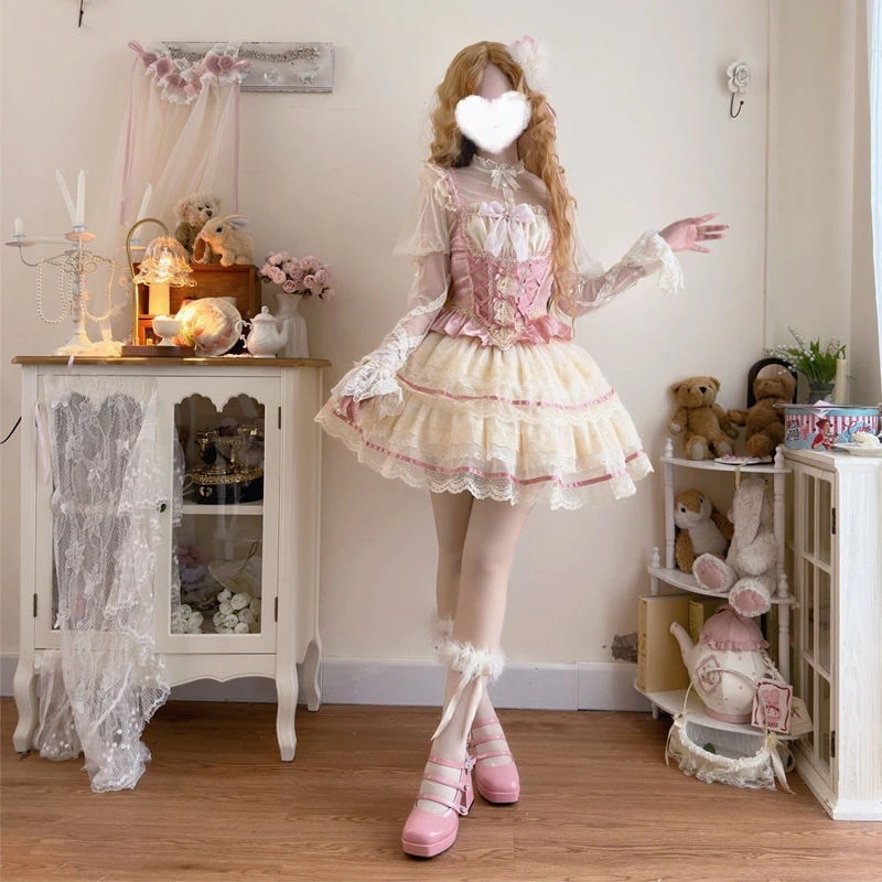 【少女恋心】lolitaドレスバレエ風花嫁ストラップワンピース