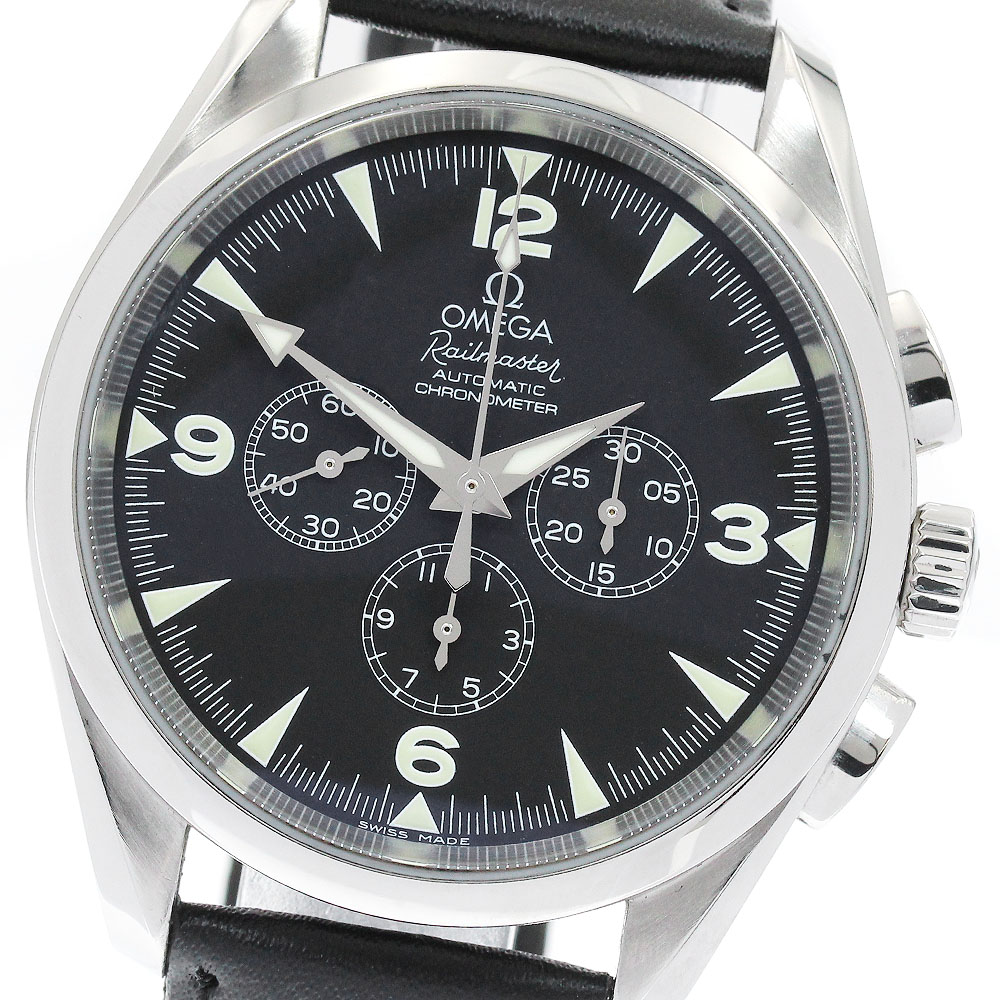 オメガ OMEGA 2812.52.37 シーマスター レイルマスター クロノグラフ 自動巻き メンズ 美品 保証書付き_877067【中古】
