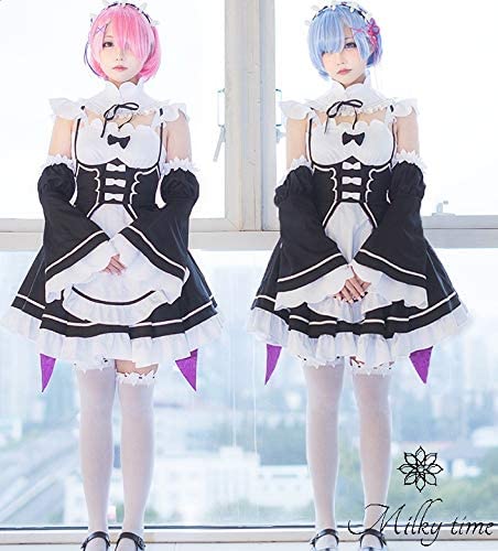 ゼロから始める異世界生活 リゼロ コスプレ メイド服 ハロウィン レム ラム 長袖 エミリア コスプレ ハロウィン レム　ラム チャイナ服