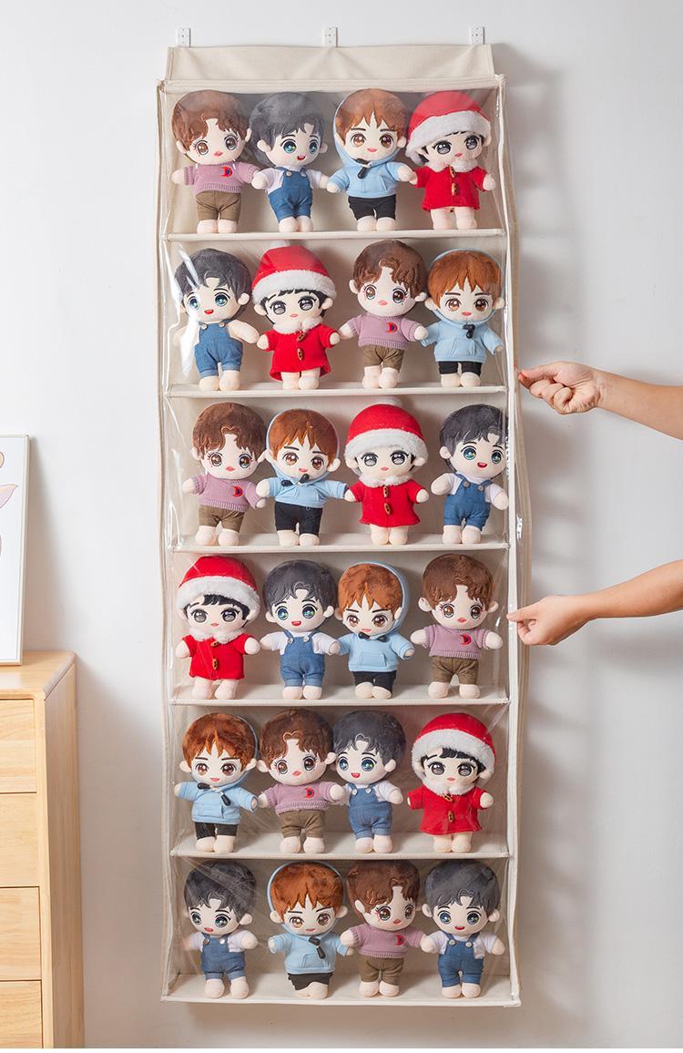 ぬいぐるみ収納 ウォールポケット 5 段 / 6 段 壁掛け 吊り下げ ディスプレイ コレクションケース 推し活 省スペース 収納ボックス