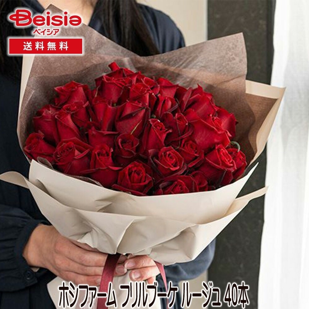ホシファーム フリルブーケ ルージュ 40本 ギフト プレゼント 贈り物 誕生日プレゼント 記念日プレゼント 結婚祝い お祝い お返し 内祝い プチギフト クリスマス 贈答品