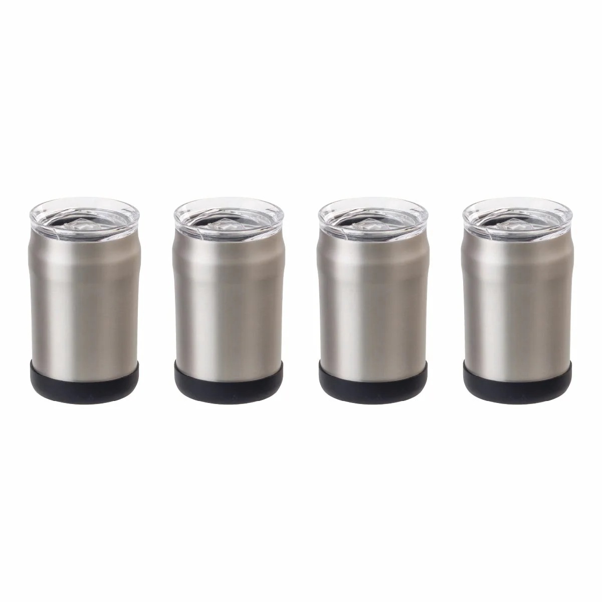4個セット 蓋付きタンブラー 缶ホルダー 350ml 缶用 保温 保冷 真空断熱 ステンレス 3WAYタンブラー シルバーマット ウェンズプロダクツ A3WAY 350SMT4P