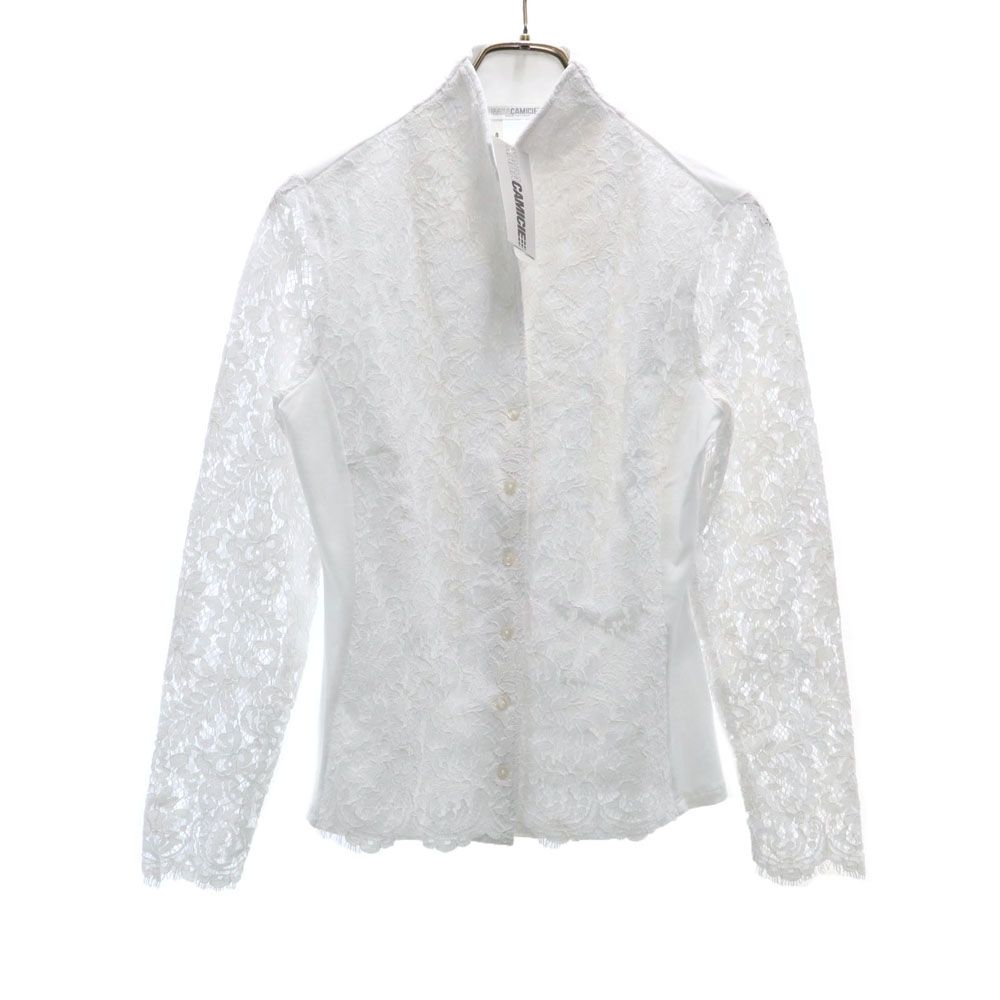 未使用 イタリア製 長袖 レース シャツ ホワイト タグ付き レディース