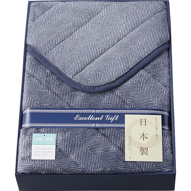 日本製 抗菌防臭加工あったか敷パット ブルー