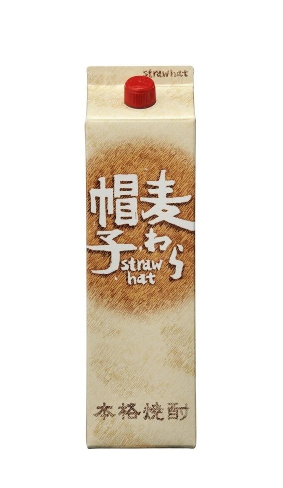 送料無料2ケース12本単位25度麦わら帽子パック1800ml12本麦焼酎メーカー鹿児島県：薩摩酒造(株)