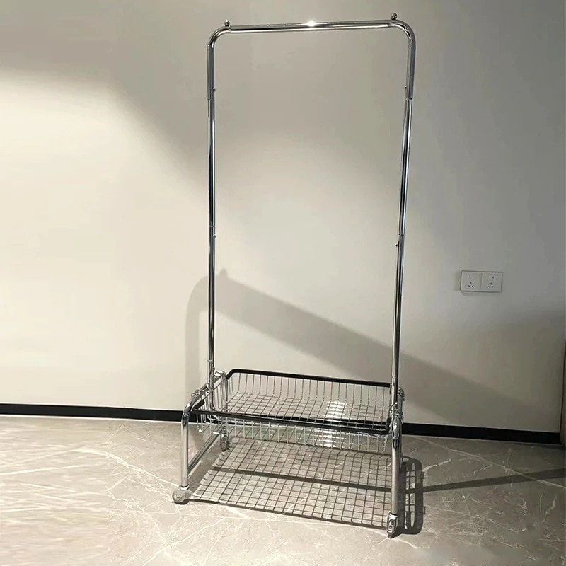 フロアベッドルームハンギングハンガーステンレススチール取り外し可能軽量高級コーナーコートラック衣類用一晩保管ラック