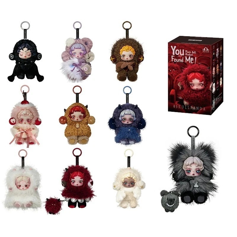 公式正規品POP MART SKULLPANDA You Found Me! Plush Doll Pendant ぬいぐるみペンダント ガチャポン ブラインドボックス マカロンぬいぐるみフィギュア