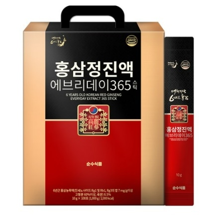 【公式】EVERYDAY365 高麗人参濃縮エキススティック10g × 100包（合計1kg）紅参6年根使用・韓国健康食品・スティックタイプ