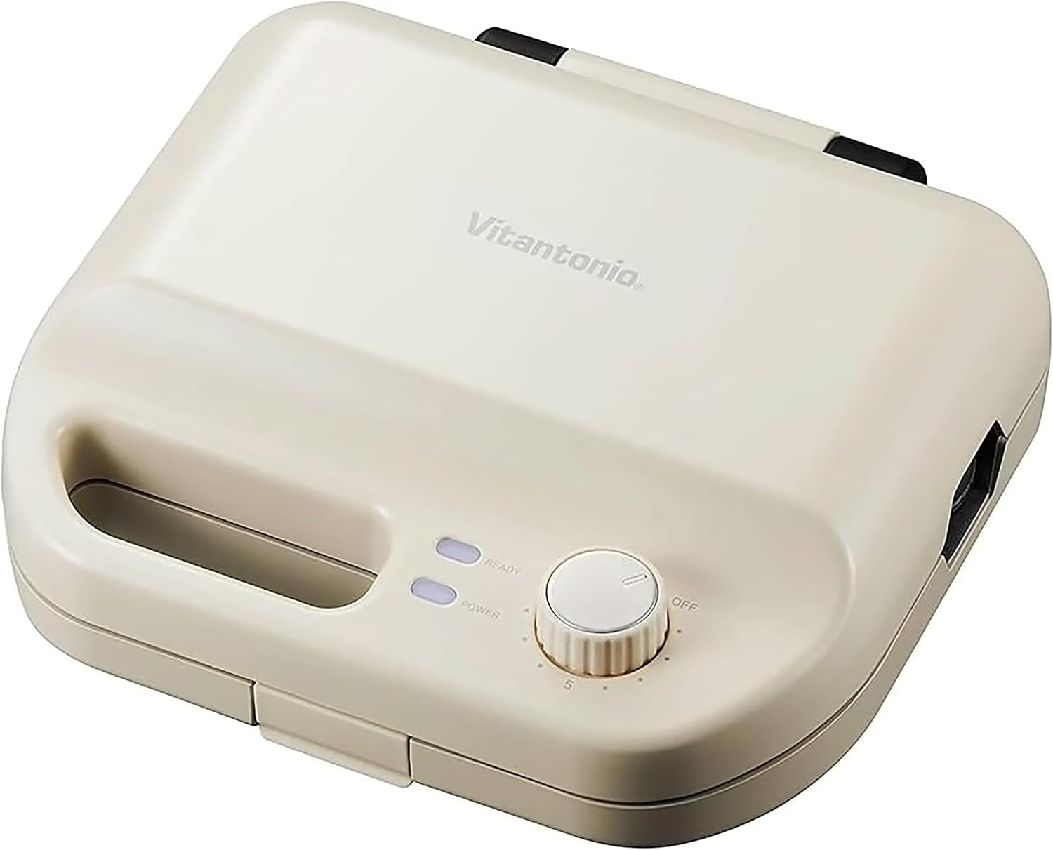 ワッフル＆ホットサンドベーカー【 2種類のプレート付き 】 ホットサンドメーカー 電気 ワッフル メーカー サンドイッチメーカー (アイボリー)