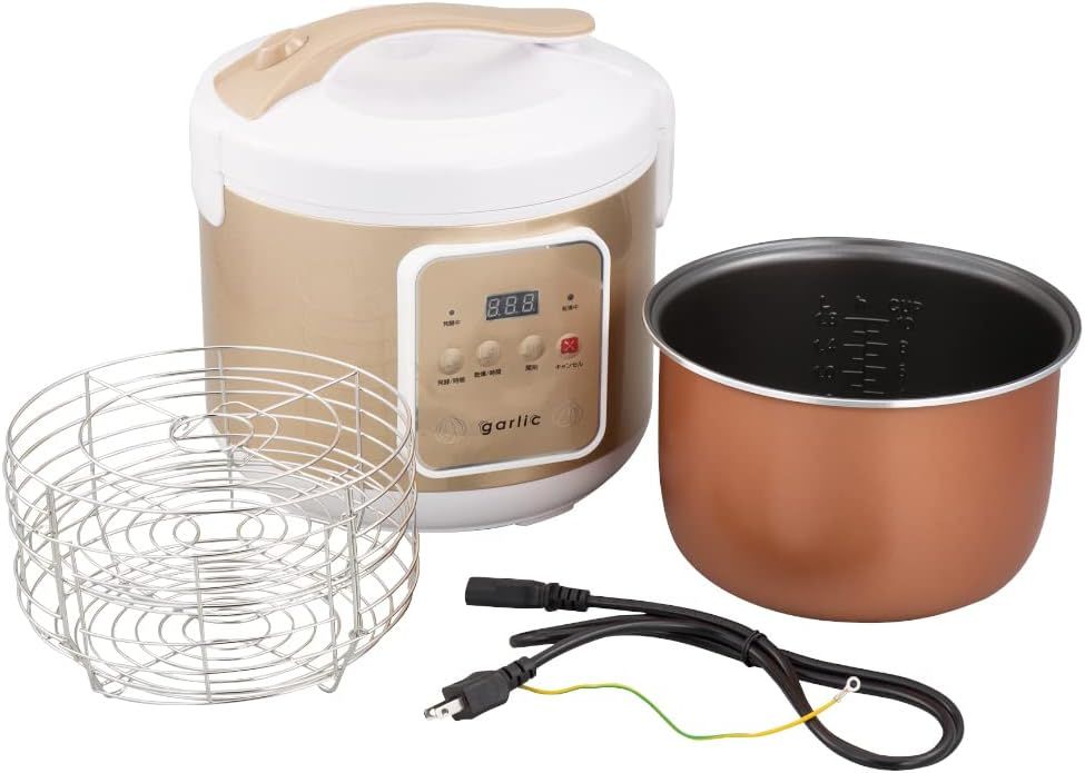 自家製 黒にんにく発酵器 最大量2kg 専用カゴ 簡易レシピ付き 全面ヒーター 発酵期間 6日間から12日間 乾燥時間 2時間から72時間 自由選択 炊飯ジャー 型 熟成 黒ニンニク 製造機 DX 国