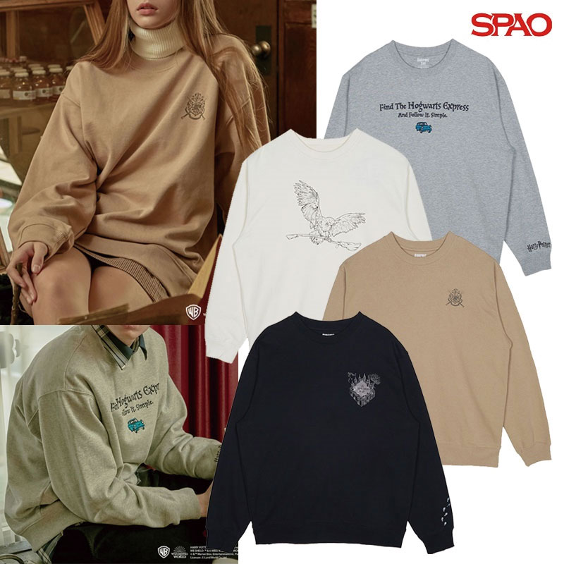 [SPAO harry potter] SPMB94VC02 ハリーポッター セーター レディース メンズ 長袖tシャツ 長袖 制服 韓国ファッション トップス 冬 トップスレディース 裏起毛