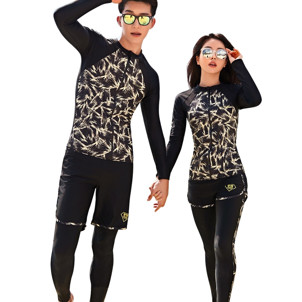 フィットネス水着 水着 ペア カップル レディース メンズ お揃い ラッシュガードzm2008c