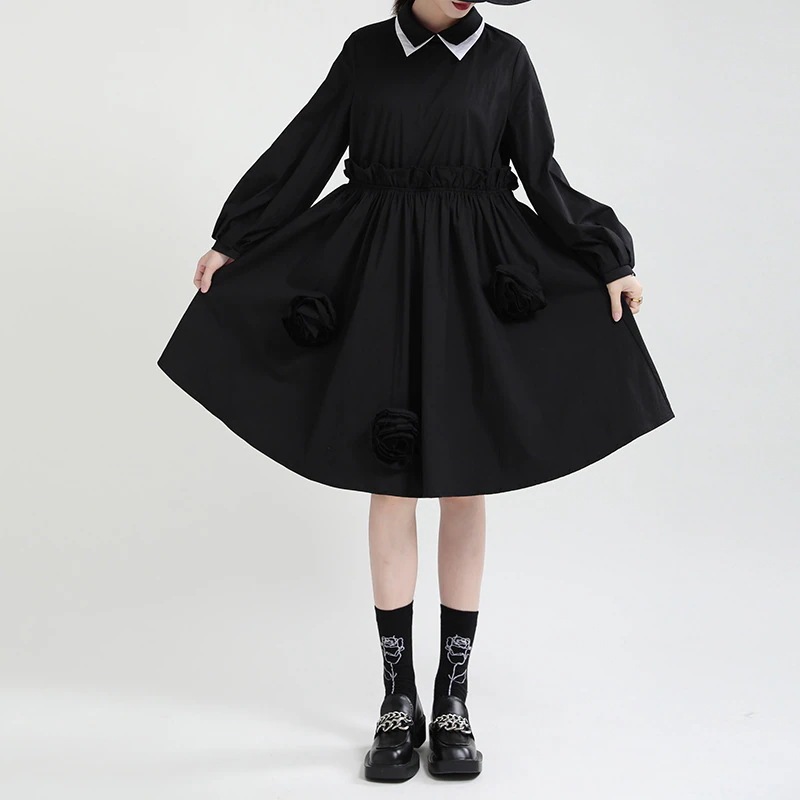 春先取り復古立体花の絵柄な装飾ワンピースセミロング丈着痩せ大きいサイズ人気スラックスパンツ30%制限 5,471円