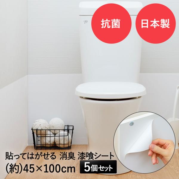 漆喰シート 45*100cm 5枚セット ホワイト アール 日本製