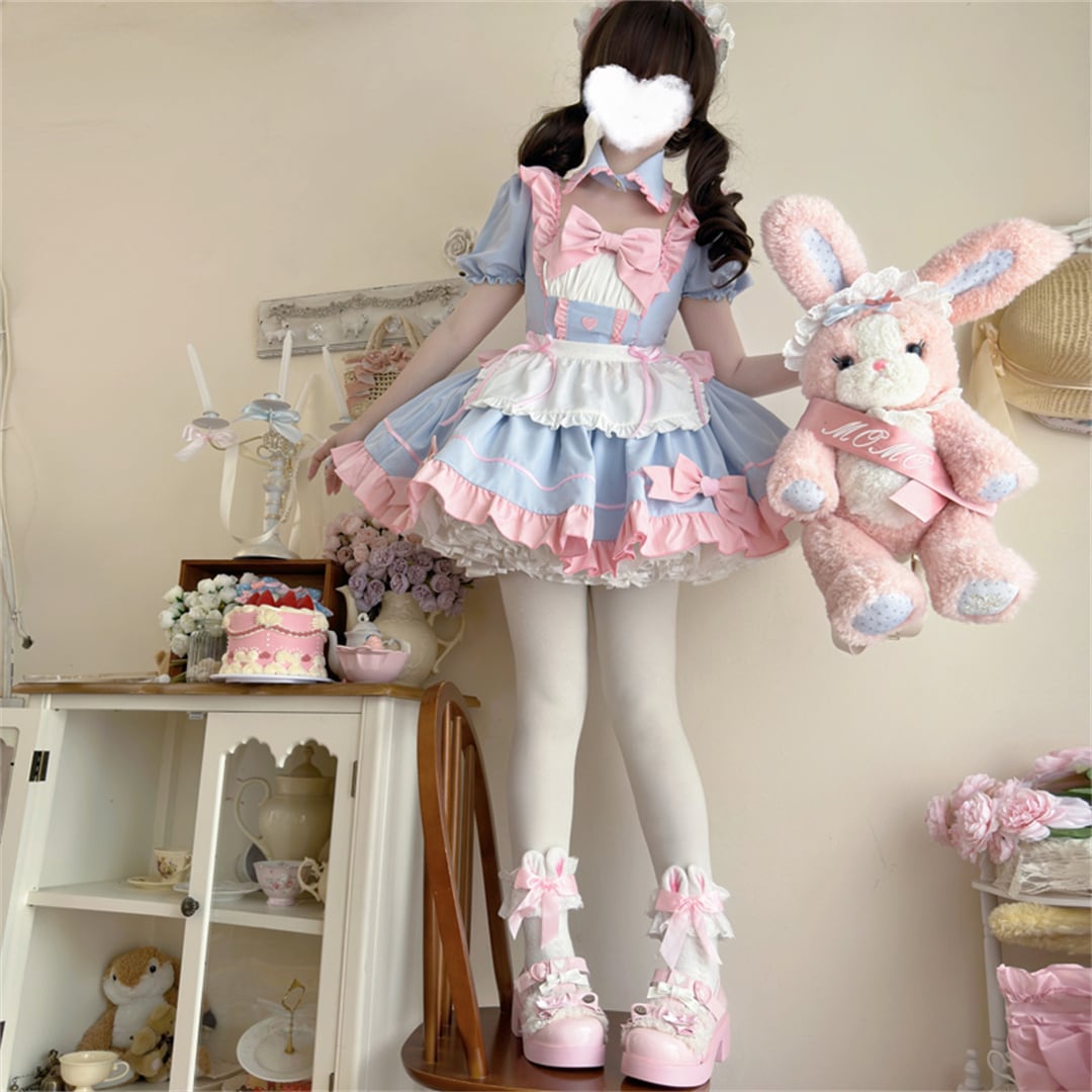 2024新作 3点セット 可愛い 4色 メイド服 S M L ロリータ ワンピース セットアップ