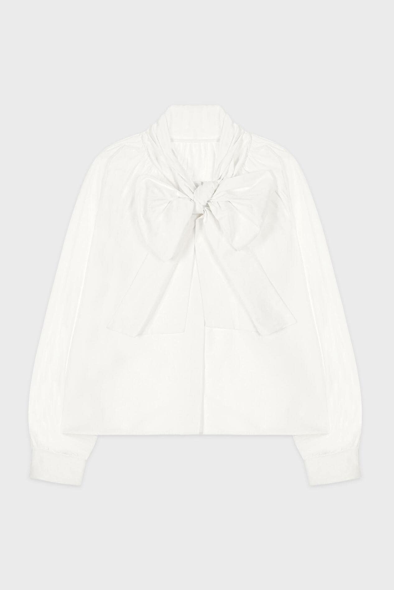 【SINOON】 BIG RIBBON TIE BLOUSE : CREAM