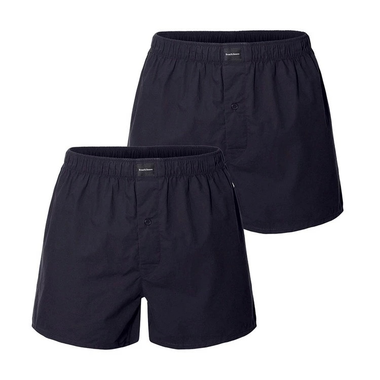 ブレッド＆ボクサーズ：ORGANIC COTTON ボクサーショーツ 2PK [ダークネイビー]【BNBUS223-410】
