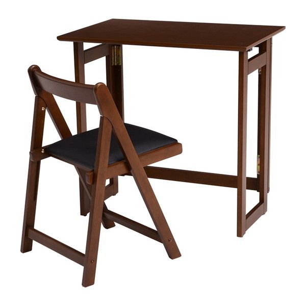 VCT-7699DBR ダークブラウン 折りたたみデスク&チェア メーカー直送