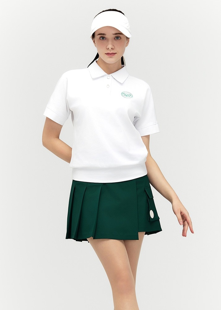 DUVIK フラワーモチーフ Yネック ラグラン ブルゾン Tシャツ - DF2WTS131M /