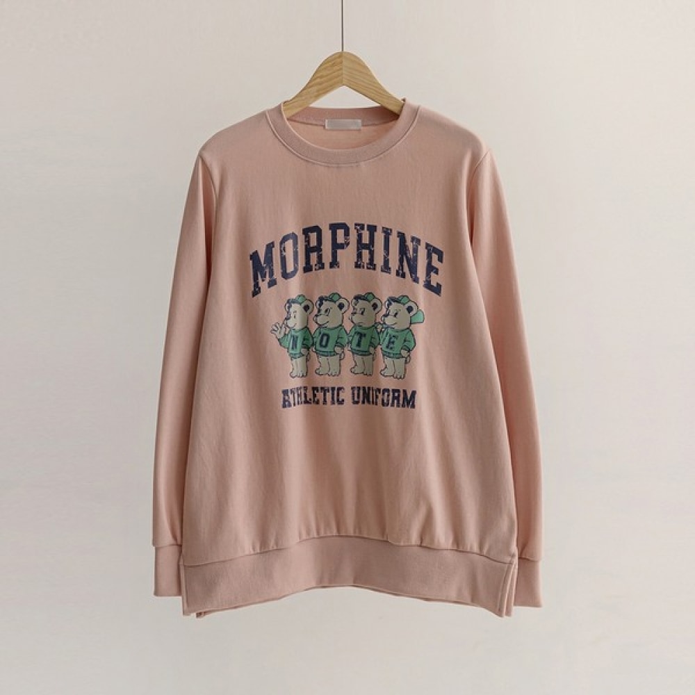 [ELYSIA] クォータンプリントスリットスウェットシャツ