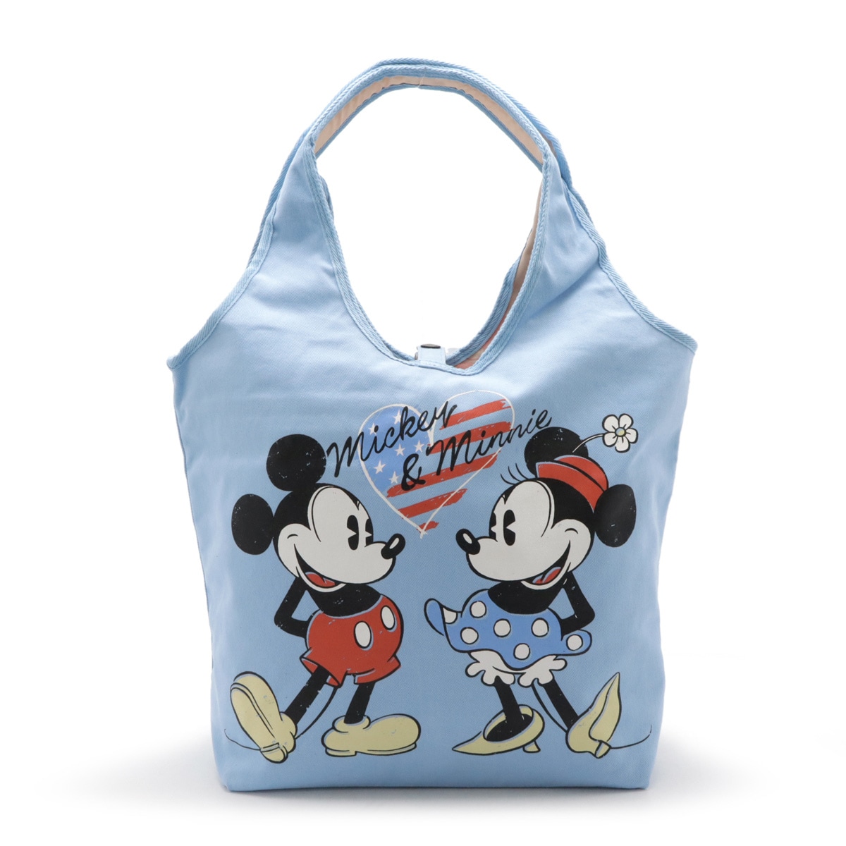 トートバッグ ショルダーバッグ ディズニーコラボ ミッキー ミニー プリント キャンバス ブル