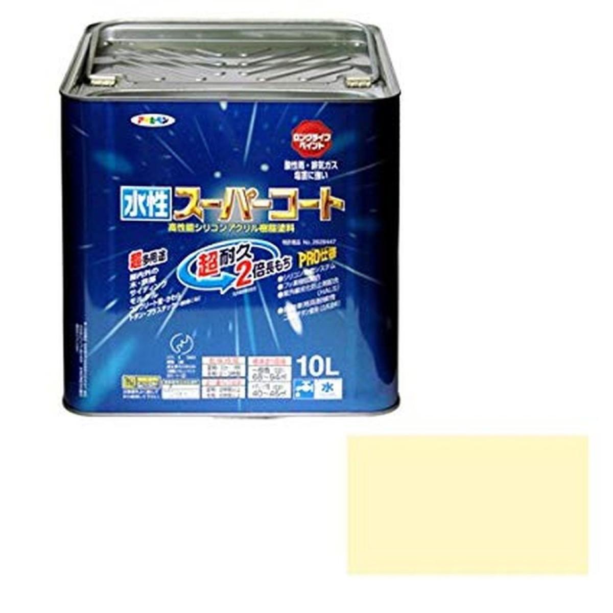 アサヒペン ペンキ 水性スーパーコート 水性多用途 アイボリー 10L
