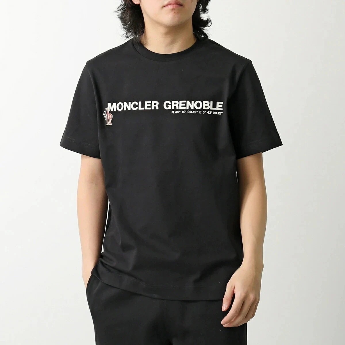 MONCLER GRENOBLE モンクレール グルノーブル Tシャツ 8C00001 89AW1 メンズ 半袖 コットン混紡 ロゴ カットソー クルーネック